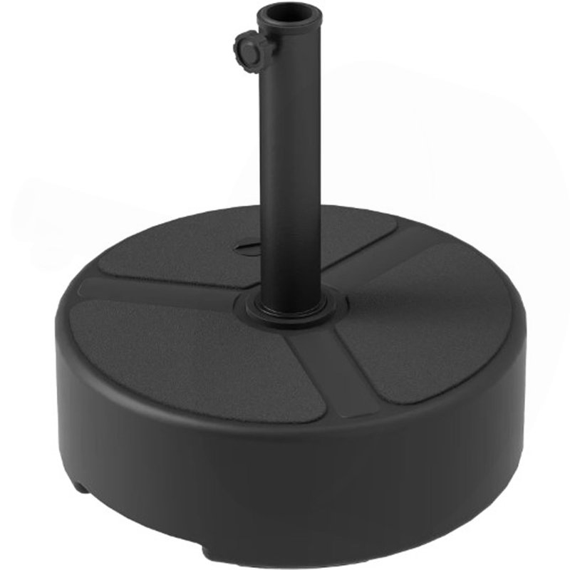 Socle de parasol, support de parasol rond pour patio, base de parasol d'extérieur robuste, Noir