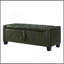 Banc avec repose-pieds 48 po avec rangement, banc pour chambre à coucher, salon, couloir, repose-pieds capitonné en similicuir PU vert foncé