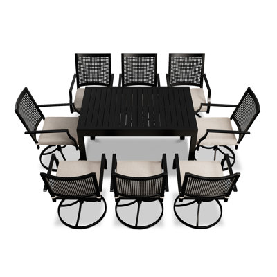 Ensemble repas d'extérieur rectangulaire pour 8 personnes avec coussins Falbo