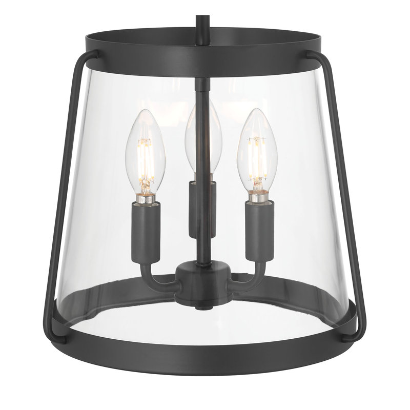 Plafonnier semi-encastré 3 lumières Adabella, Noir mat