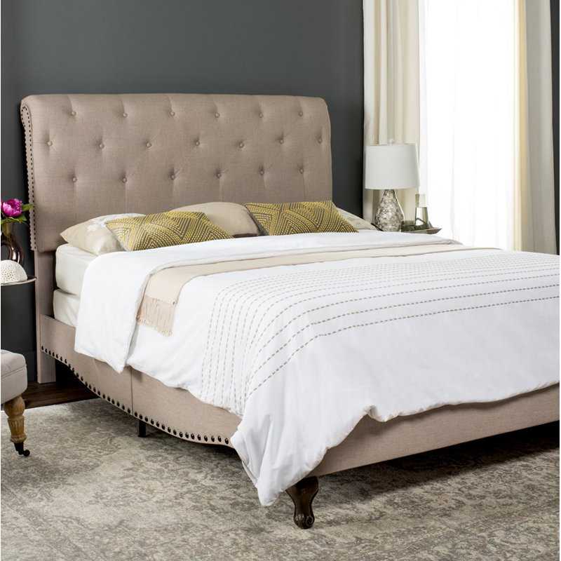 Bazeley Panel Bed by Harriet Bee, Taupe, Queen