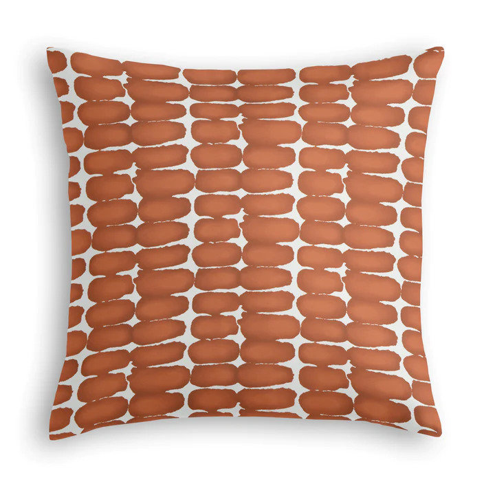 Housse et insert de coussin décoratif géométrique en polyester, Orange, 20 po x 20 po