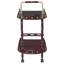 Chariot de service à 2 tablettes Merlot and Brass