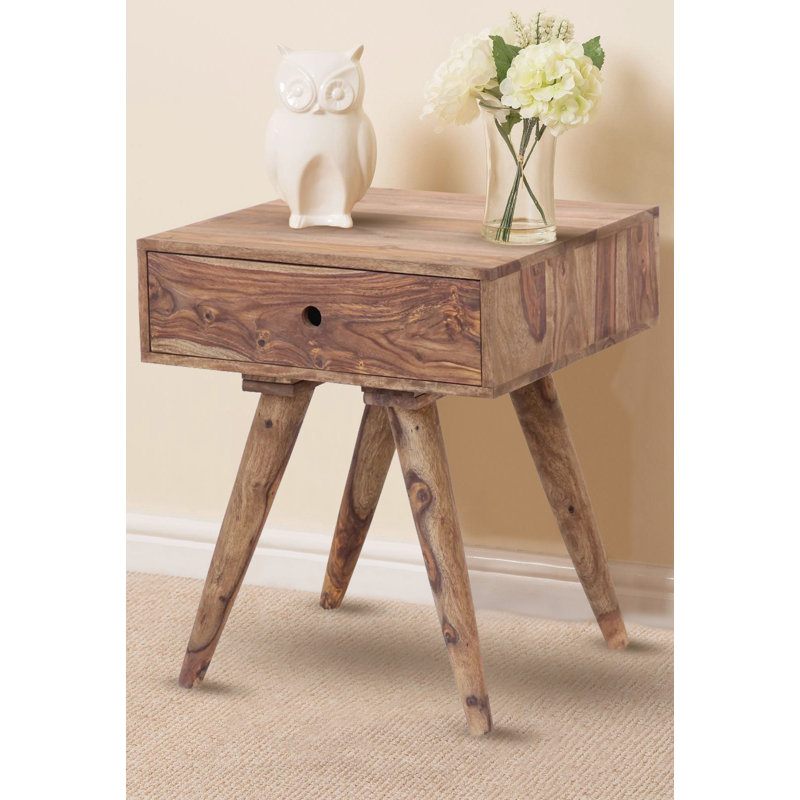 42cm W Solid Wood Bedside Table