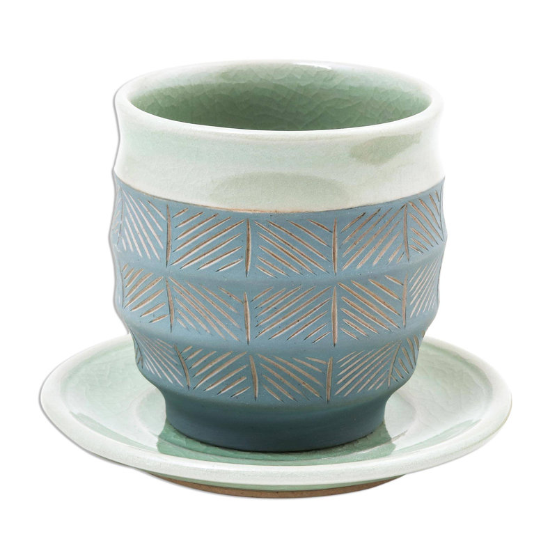 Ceramic Teacup and Saucer