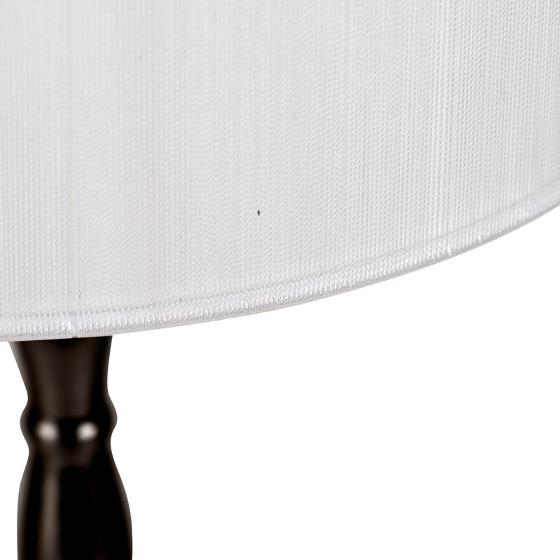 Akinyemi Black Candlestick Style Table Lamp Ivory White String Wrapped Shade