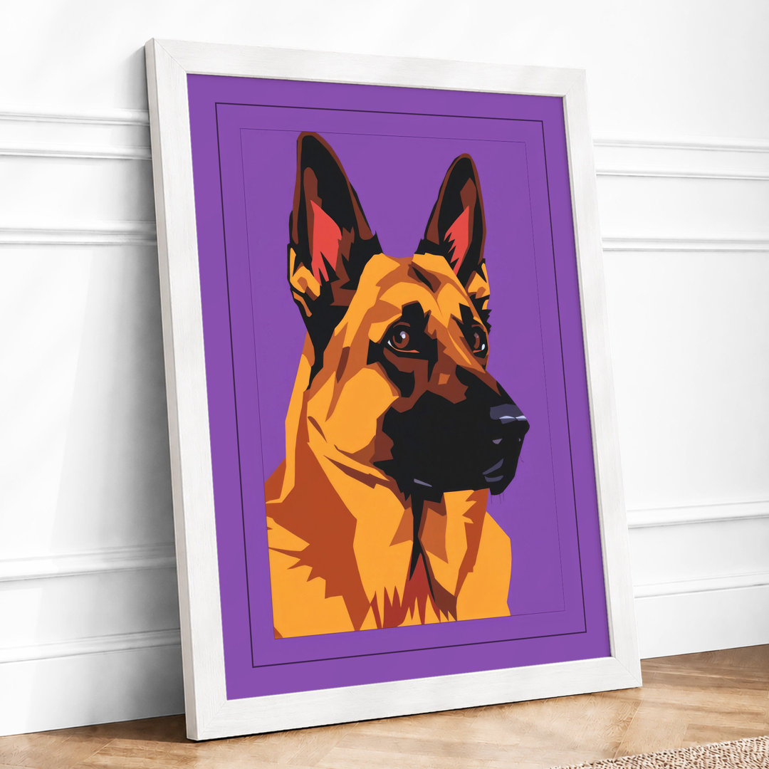 Bold German Shepherd Pop Art - Framed Print