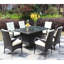 Table de salle à manger de patio rectangulaire avec cadre en aluminium et verre transparent, brun, résistant à l'eau et aux intempéries