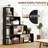 4-Tier Bookshelf w/ 6 Storage Cubes 64'' Tall Modern Geometric Stair Bookcase-1573162679