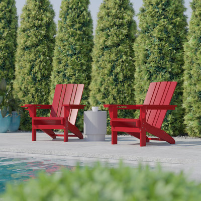 Awna Commercial Grade All-Weather Adirondack Chairs with Swiveling Cupholder