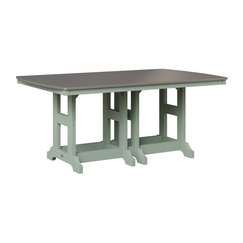 Table de salle à manger rectangulaire Berlin Garden, Acier inoxydable martelé, H 30,87 po x l 72 po x P 44 po