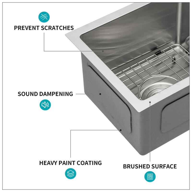 13 Inch Undermount Sink - 13"X15"X9" Undermount Stainless Steel Kitchen Sink 16 Gauge 9 Inch Deep Single Bowl Kitchen Sink Basin