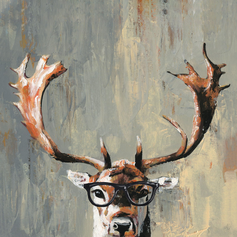 'Wayfarers and Antlers' Print on Wrapped Canvas, 12" H x 12" W x 1.5" D