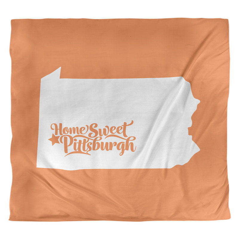Housse de couette réversible simple Pittsburgh Pennsylvania, Housse de couette pour grand lit, Orange, Microfibre