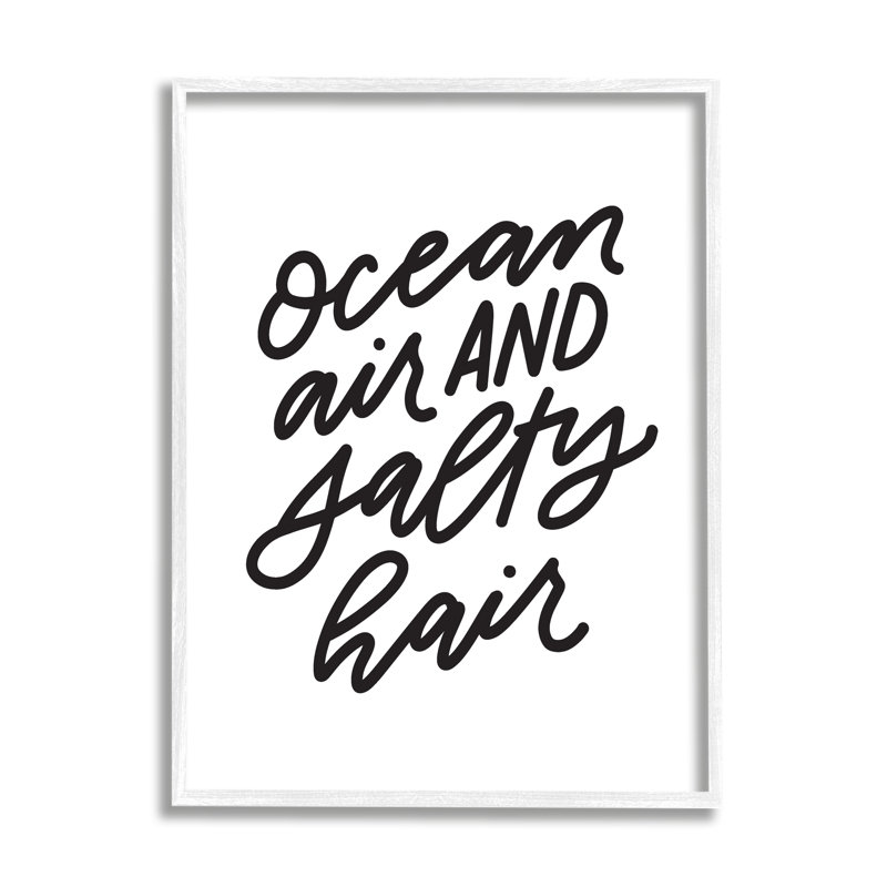 Poils salés Ocean Air, H 20 po x l 16 po x P 1,5 po, Giclée encadrée blanc bord de mer
