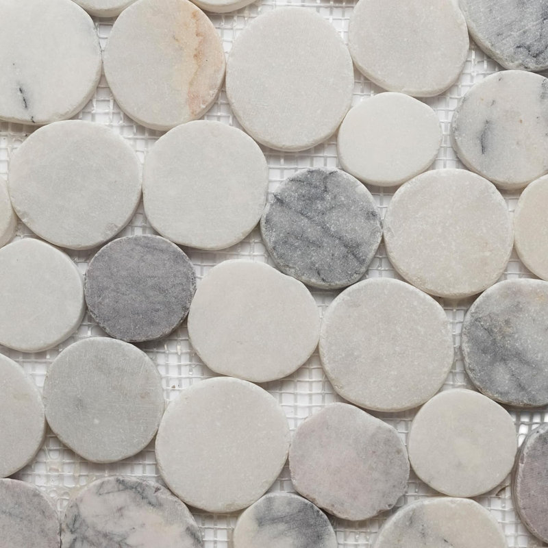 CNK Tile Milas Lilac Moon Mosaic Tile - 12" X 12" Polished Natural Stone For Bathroom Kitchen Backsplash And Walls - Elegant Moon-Inspired Design - Durable & Easy Maintenance - Pack Of 1