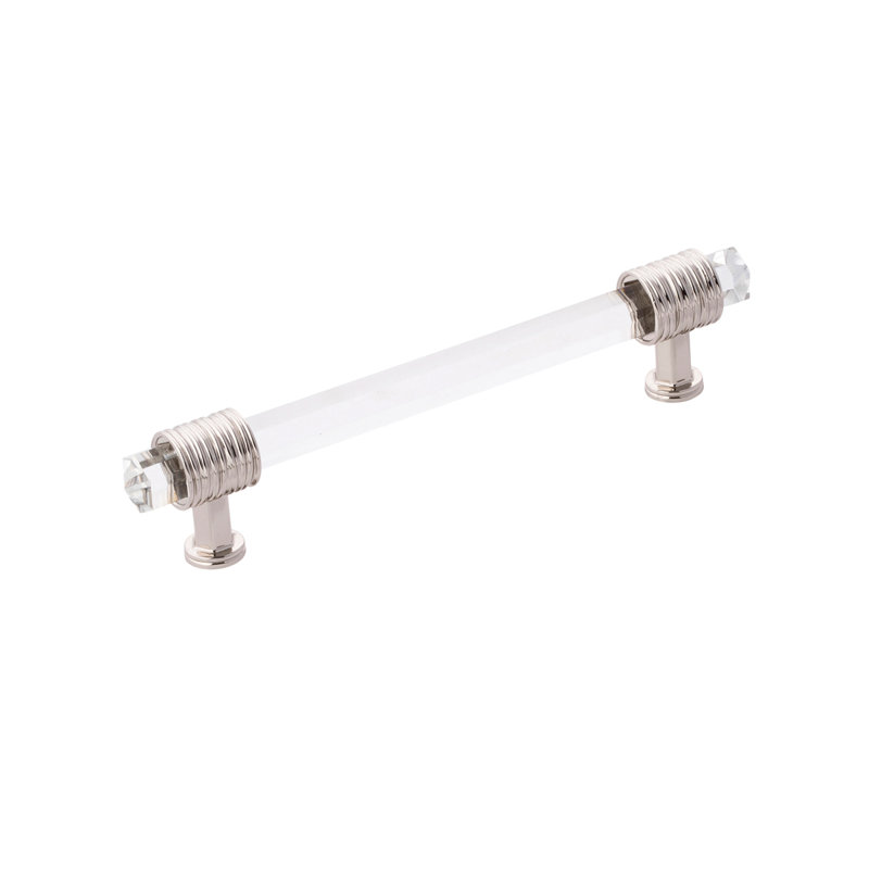 Chrysalis Collection Pull, 5 1/16", Polished Nickel/Glass