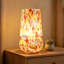 Lampe de table champignon avec interrupteur rotatif à intensité variable, lampe de table de chevet en verre fabriquée à la main homologuée UL pour chambre à coucher et salon, cordon tissé, sans ampoule incluse