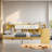 Wooden L-Shape Daybed With Seven Storage Cabinets And Two Storage Drawers, Multi-Functional Bed With Study Desk And Built-In Bookshelf-590164915-590164914