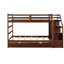 Lit superposé en noyer Twintwin avec option de rangement gigogne