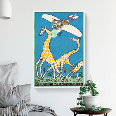 Giraffe Hunt by Moriz Jung - Wrapped Canvas Painting