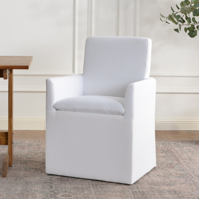 24.5" Wide Modern No Assembly Polyester Upholstered Dining Armchair