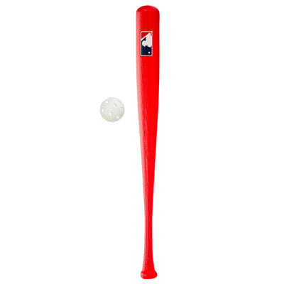 Franklin Sports MLB 30" Authentic Plastic Bat & Ball Set - Red