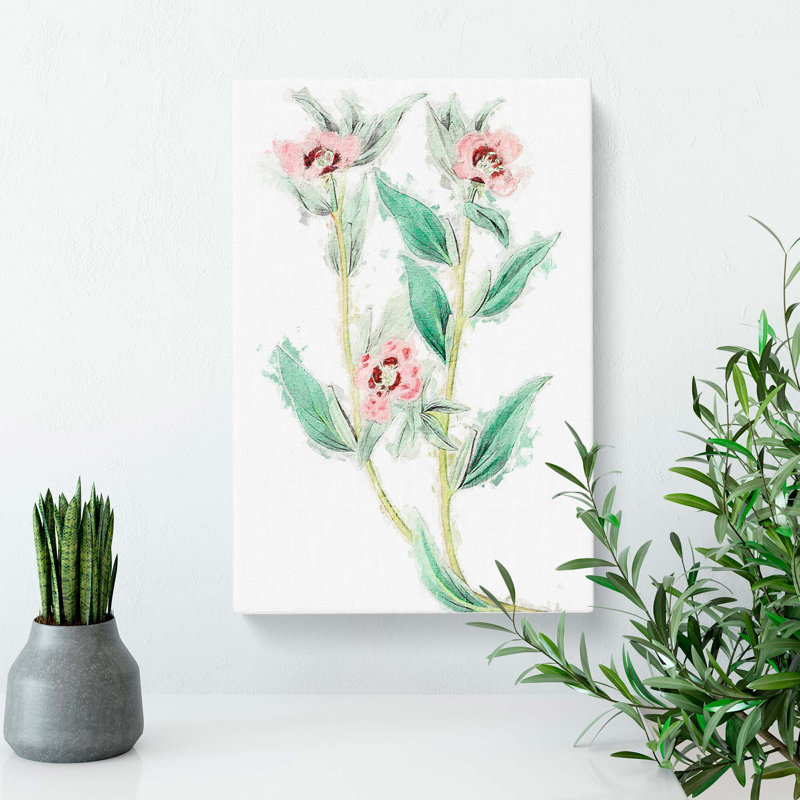 Pink Evening Primrose Flowers - Wrapped Canvas, 60cm H x 40cm W x 3cm D