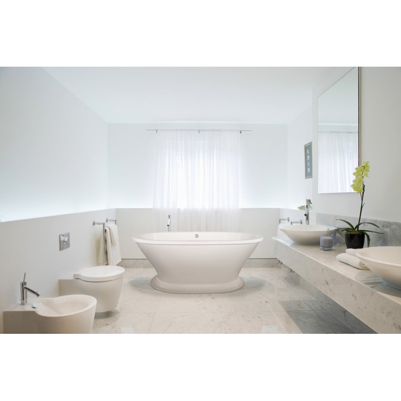 Baignoire de trempage sur piédestal en acrylique avec lumière 70 "x 40" Sophia, Chrome poli