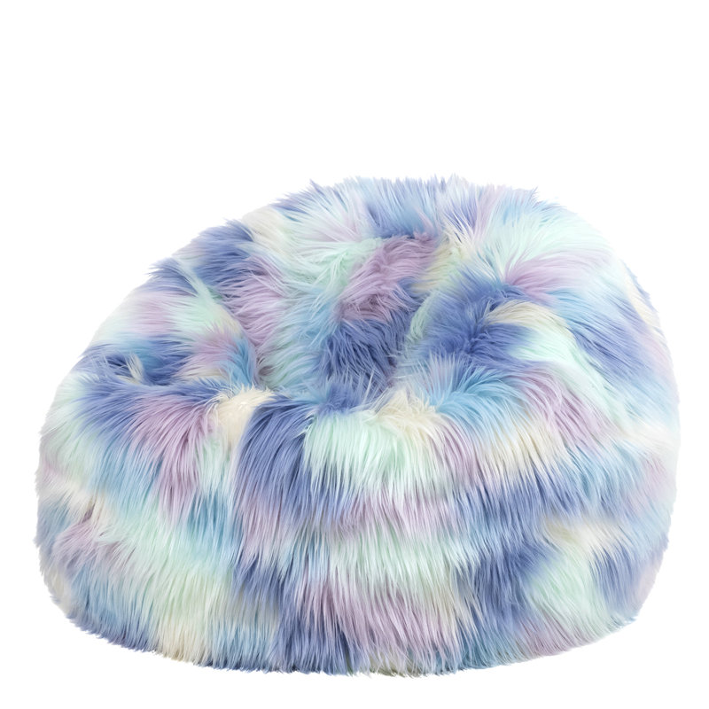 Kids Classic Luxury Faux Fur Bean Bag, Unicorn