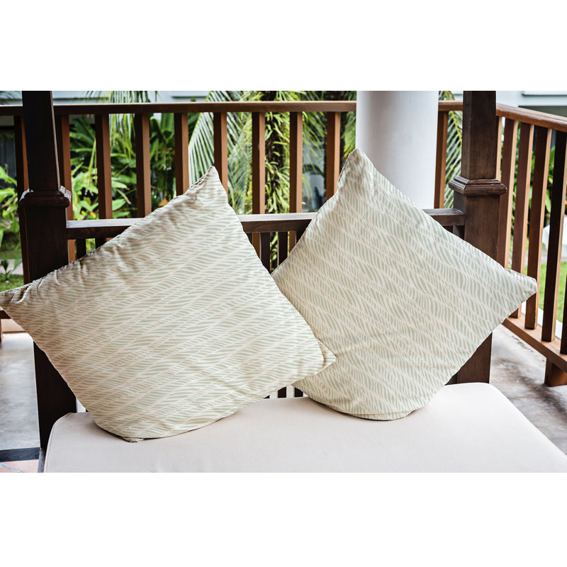 Housse de coussin carrée Rolling Waves, H 18 po x l 18 po, Vert