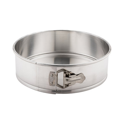 Restaurantware Springform Pan - 1 Count 9 x 3.75 Inch Aluminum Quick-Release Cake Mold With Leakproof Design - Silver
