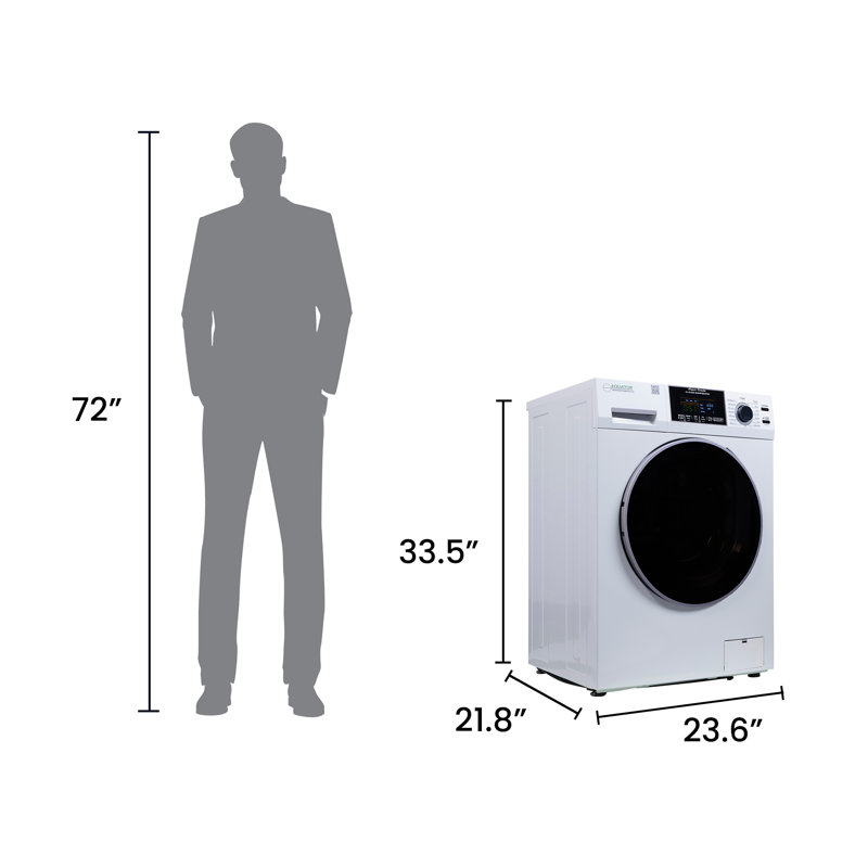 EZ 4600 All-in-One Washer Dryer Combo – 110V, Ventless/Vented, Pet Cycle, Sanitize 165°F, 1.62 cu.ft, White