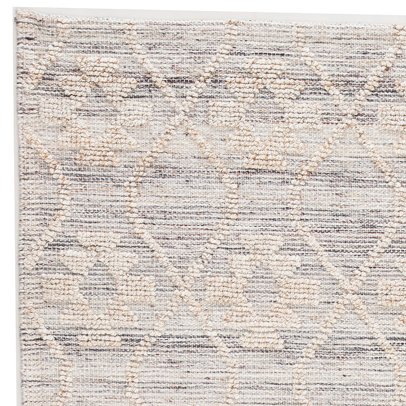 Raised Ikat Area Rug in Beige, Rectangle 5' x 8'