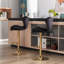 Tabourets de bar à hauteur réglable en velours pour espaces modernes avec accents chromés