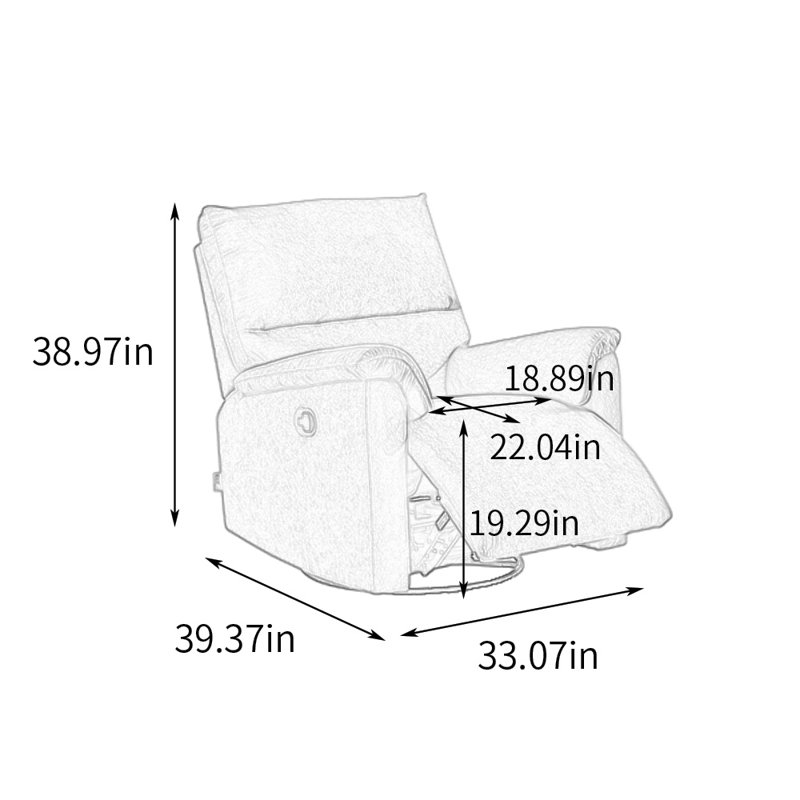 Canapé simple inclinable ergonomique fonctionnel en chenille, Brun