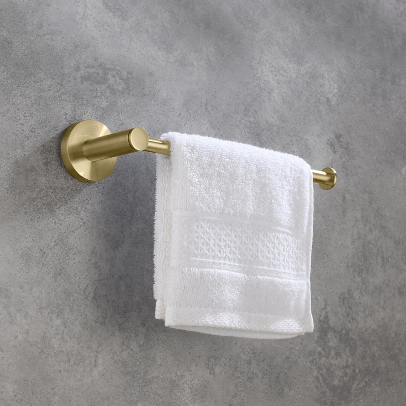 10" Wall Mounted Towel Bar, Brush Gold