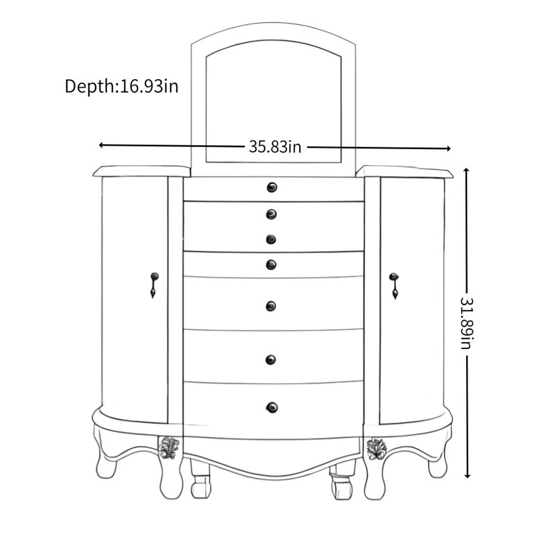 American Simple Makeup Table Dresser