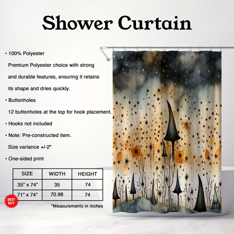 Rideau de douche Haunted Harvest - Premium, H 74 po x l 71 po