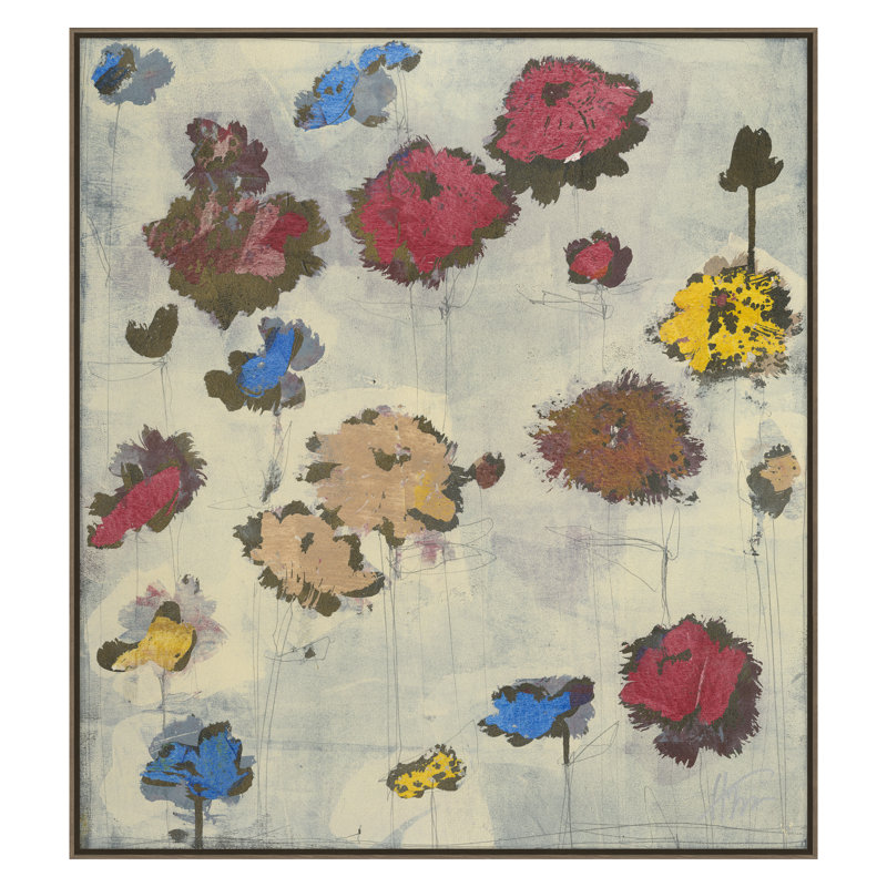 Pop Flowers 2 Print by Maeve Harris, Walnut Framed, 34" H x 30" W