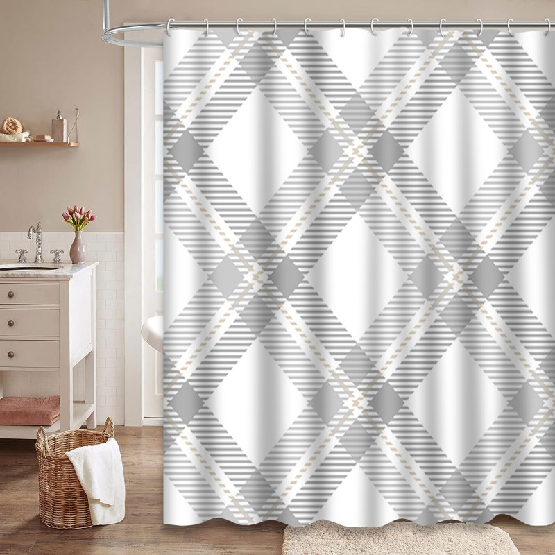 Rideau de douche Tartan, L 72 po x l 78 po