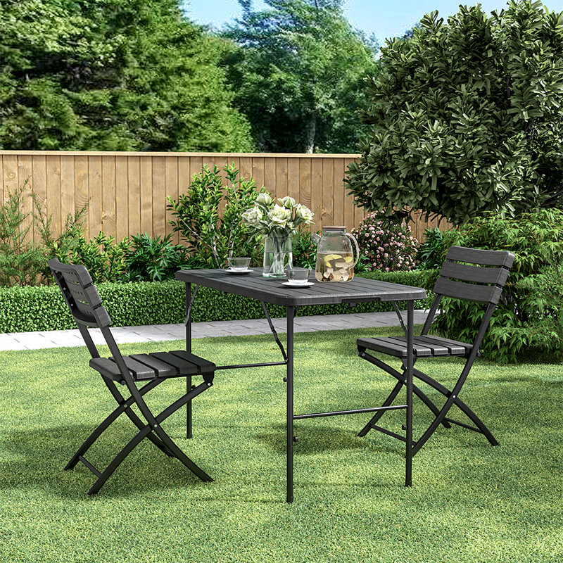 Maivish 2 - Person Patio Dining Set with Extendable Rectangular Table