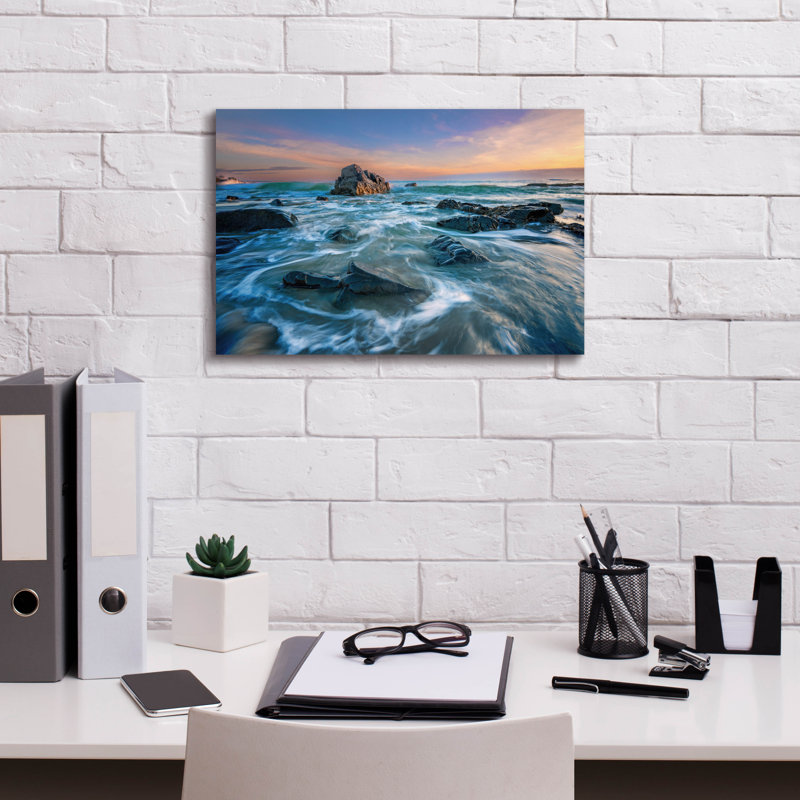 'December Morning On Marginal Way' by Rick Berk Canvas Wall Art, 18 x 12"", 12" H x 18" W x 0.75" D
