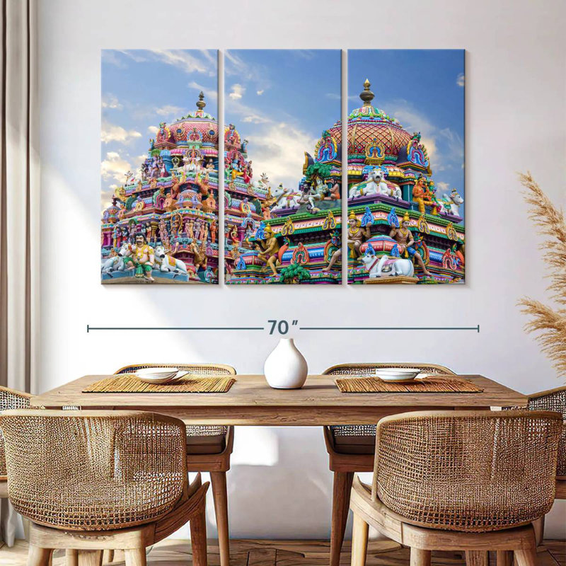 Adella Gopuram Hindu Temples, 42" H x 65" W