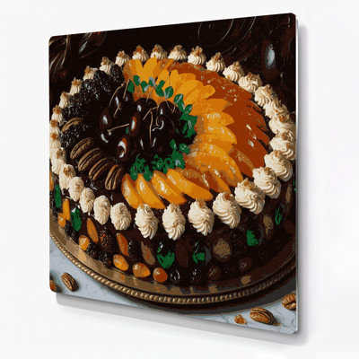 Desserts Fruit cake Black Metal Wall Art