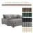 4 - Piece Upholstered Light Gray Faux Rabbit Fur Flannel Modular Sectional Sofa with Throw Pillows & Removable Ottomans-1416502082