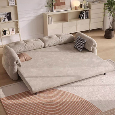 Khaki 100% Polyester Modular Sofabed cushion couch