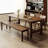 Brown Rectangular Solid Wood Trestle Dining Table-1916837538