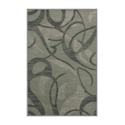 Machine Washable Abstract Grey Area Rug