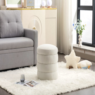 Repose-pieds rond Hasset, repose-pieds rond doux, repose-pieds